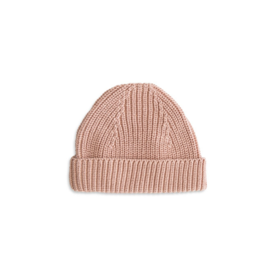 MUSHIE KNITTED BEANIE 3-6M BLUSH