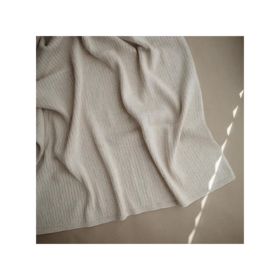 MUSHIE RIBBED BLANKET BEIGE MELANGE