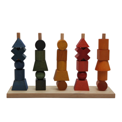 WOODEN STORY RAINBOW STACKING TOY