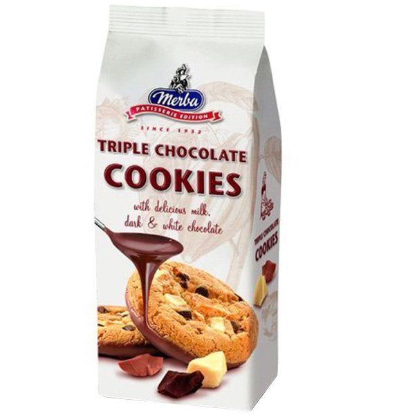 MERBA COOKIES TRIPLE CHOCOLAT 200GR