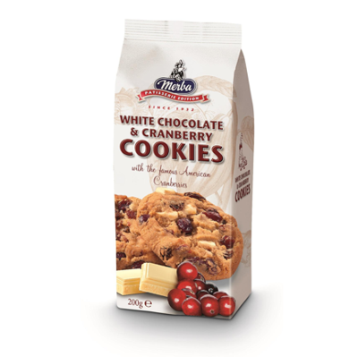 MERBA COOKIE.CHOC.BLANC.CRANBERRIE 200GR